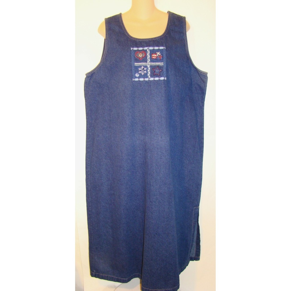KORET CITY BLUES PLUS BLUE DENIM JEAN ROMPER DRESS SIZE 20W      D111